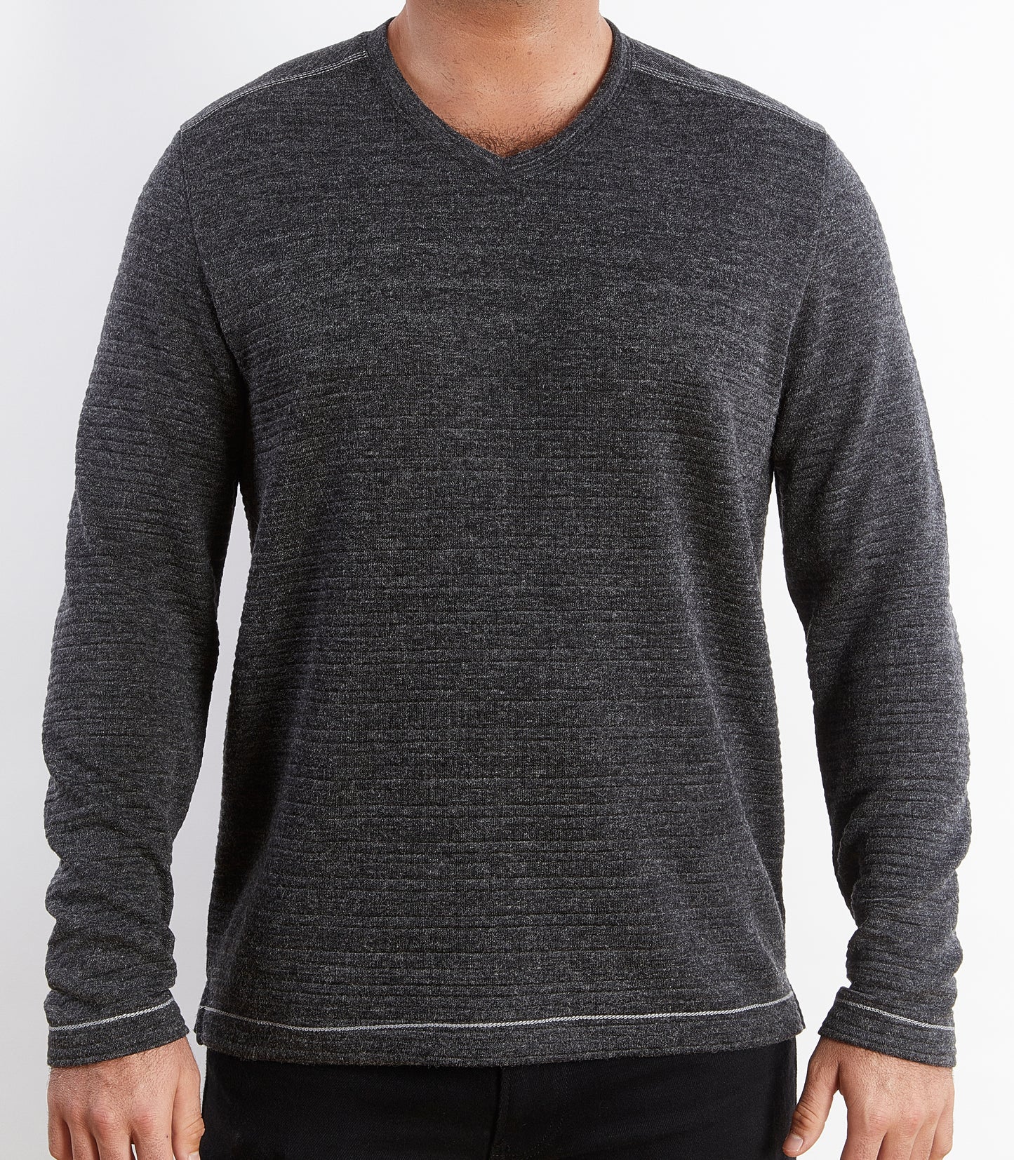 LUXE HEATHERED V NECK