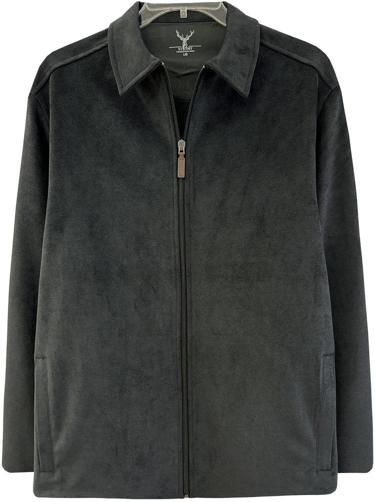 Suede Stretch Full Zip– NicobyMens