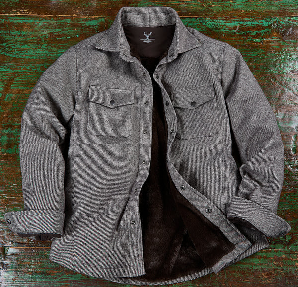 Solid Twill Mink Lining Shirt Jacket – Brown