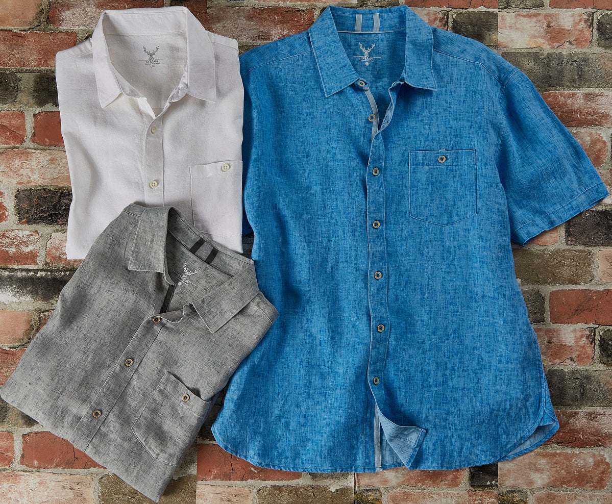 Pigment Washed Linen Shirt– NicobyMens