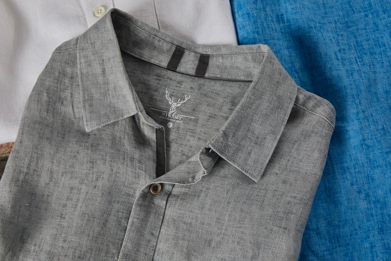 ★★ ★★ Regular fit pigment-dyed linen shirt MW37539_TOL_FNT