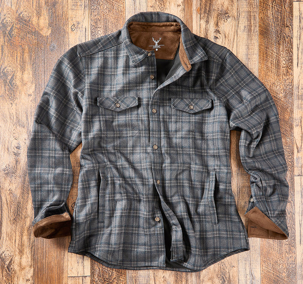 Men's Stretch Flannel Shirt Jacket – Charcoal