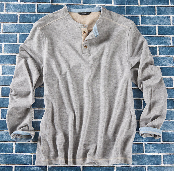Men's Mini Waffle Henley – Gray