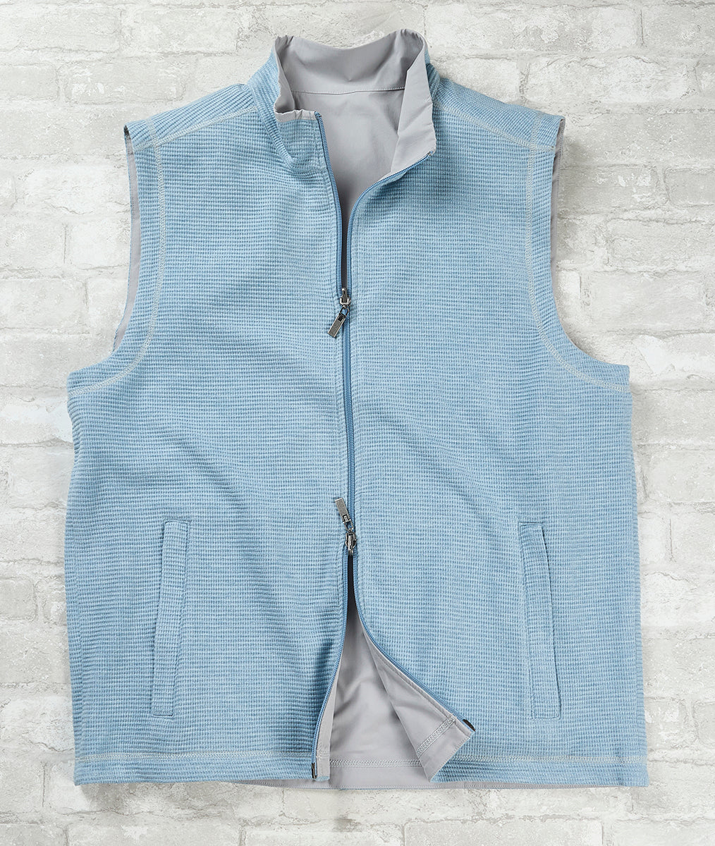 トップス BISOWN REVERSIBLE VEST Waffle Full Zip Reversable Vest– NicobyMens
